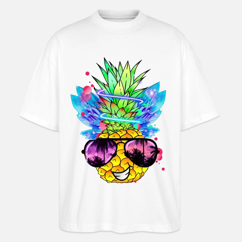 Ananas Kunst - Stanley/Stella Oversized Unisex Bio T-Shirt Blaster 2.0 - Weiß