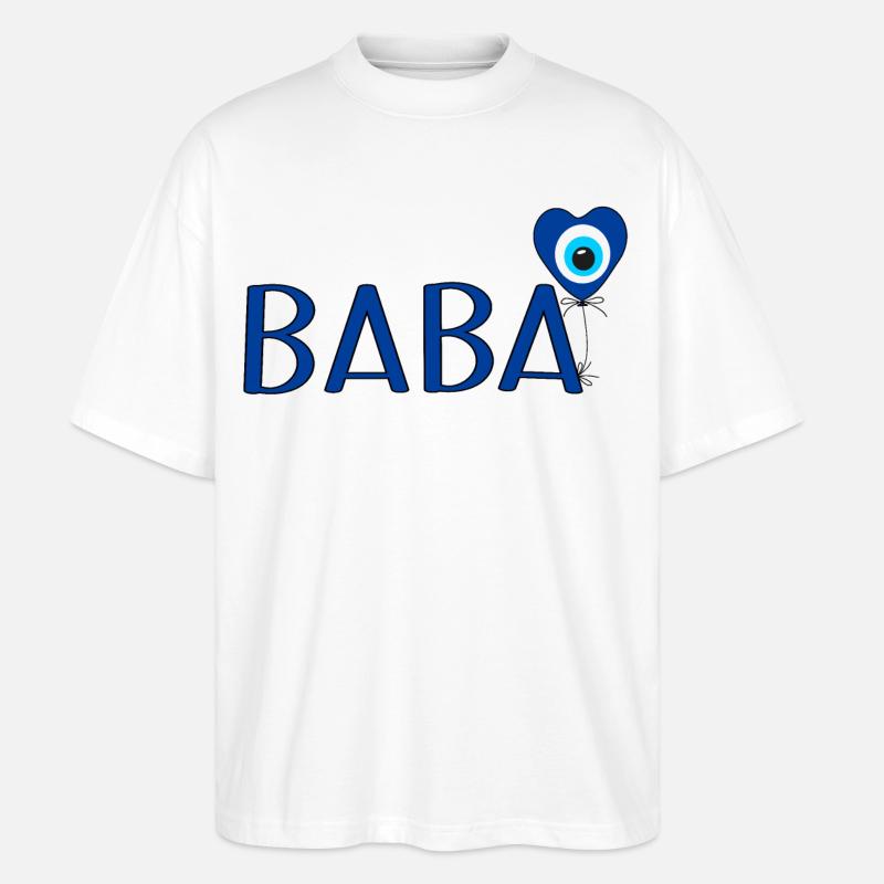 Baba mit Nazar Luftballon - Stanley/Stella Oversized Unisex Bio T-Shirt Blaster 2.0 - Weiß