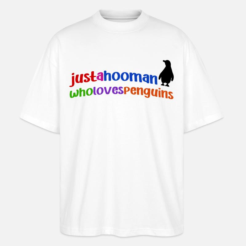 Pinguin Cool Statement Tier Südpol Vogel - Stanley/Stella Oversized Unisex Bio T-Shirt Blaster 2.0 - Weiß