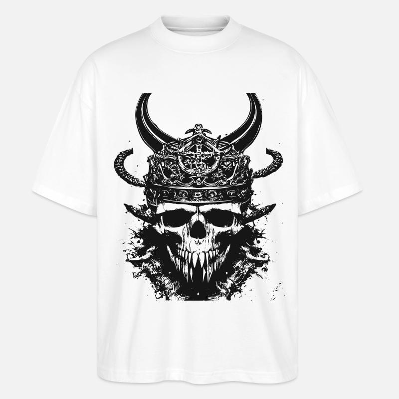 Crâne viking Valhalla Viking - T-shirt bio Blaster 2.0 coupe oversize Stanley/Stella Unisexe - blanc