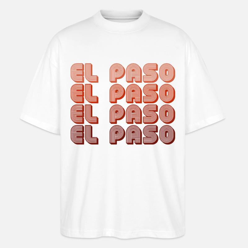 El Paso Gradient Retro Pattern - Stanley/Stella Oversized Unisex Organic T-shirt Blaster 2.0 - white