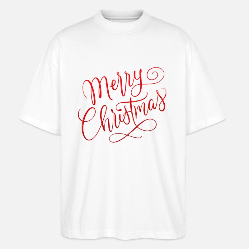 Merry Christmas mit Schneeflocken - Stanley/Stella Oversized Unisex Bio T-Shirt Blaster 2.0 - Weiß