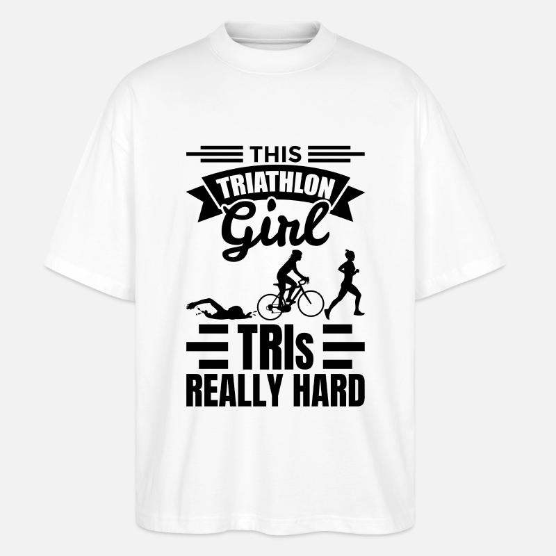 Triathlet Mädchen - Stanley/Stella Oversized Unisex Bio T-Shirt Blaster 2.0 - Weiß