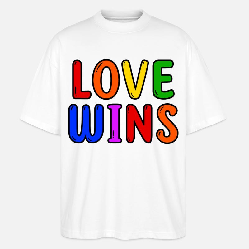 Lgbt Liebe Statement Regenbogen Schwul Lesbisch - Stanley/Stella Oversized Unisex Bio T-Shirt Blaster 2.0 - Weiß