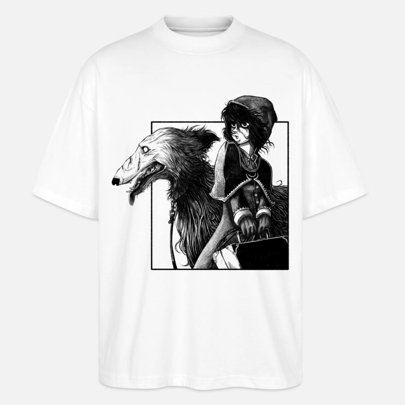 Chaperon noir - T-shirt bio Blaster 2.0 coupe oversize Stanley/Stella Unisexe - blanc
