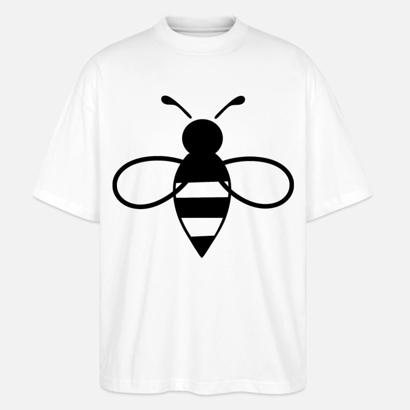 Biene schwarz - Stanley/Stella Oversized Unisex Bio T-Shirt Blaster 2.0 - Weiß