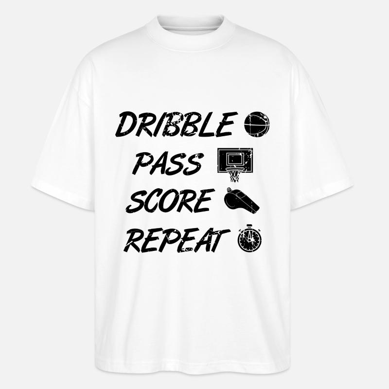 Dribbling Passing Points Repeating - Stanley/Stella Oversized Unisex Organic T-shirt Blaster 2.0 - white
