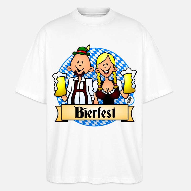 Conception de célébration du Bierfest - T-shirt bio Blaster 2.0 coupe oversize Stanley/Stella Unisexe - blanc