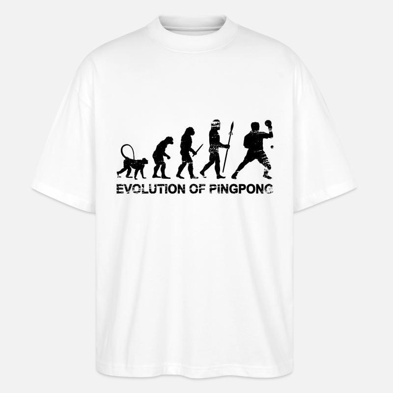 Évolution du pingpong - T-shirt bio Blaster 2.0 coupe oversize Stanley/Stella Unisexe - blanc