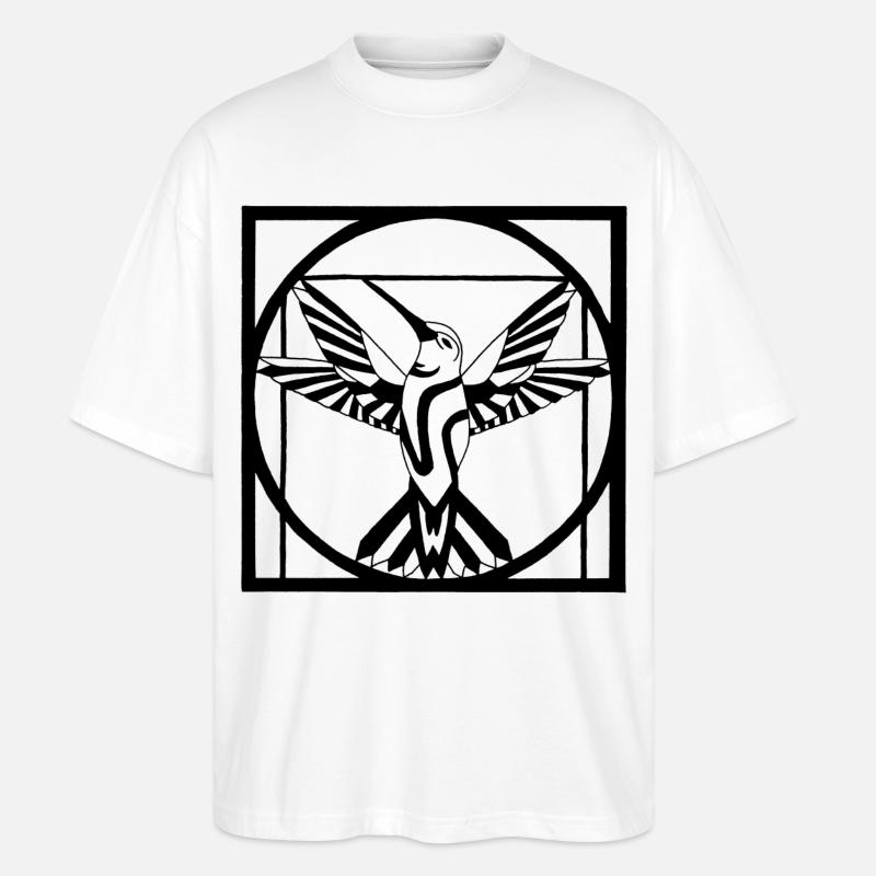 Vitruvianischer schwarzer Vogel - Stanley/Stella Oversized Unisex Bio T-Shirt Blaster 2.0 - Weiß