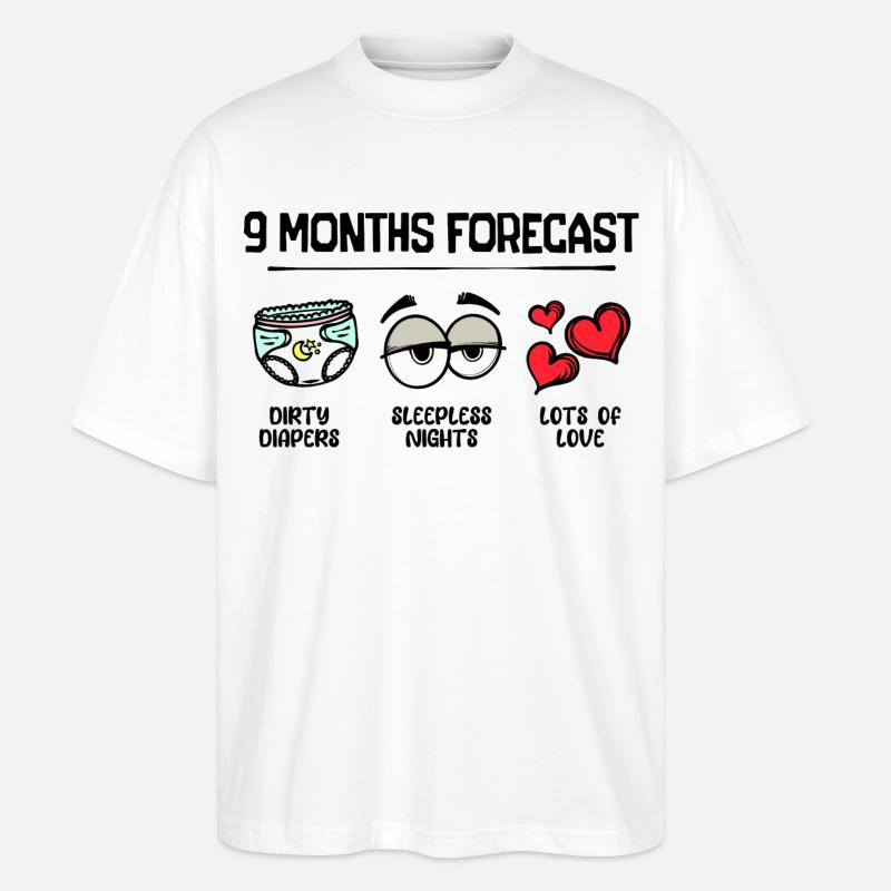 Geburt Herz Schwanger Statement Elternteil Baby - Stanley/Stella Oversized Unisex Bio T-Shirt Blaster 2.0 - Weiß