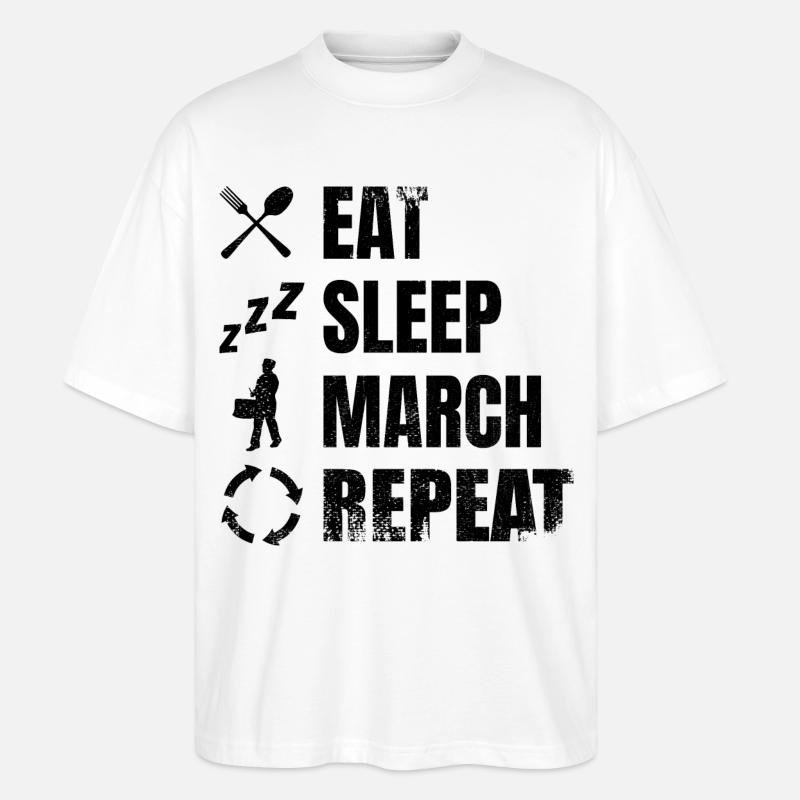 Eating, sleeping, drumming, repeating - Stanley/Stella Oversized Unisex Organic T-shirt Blaster 2.0 - white