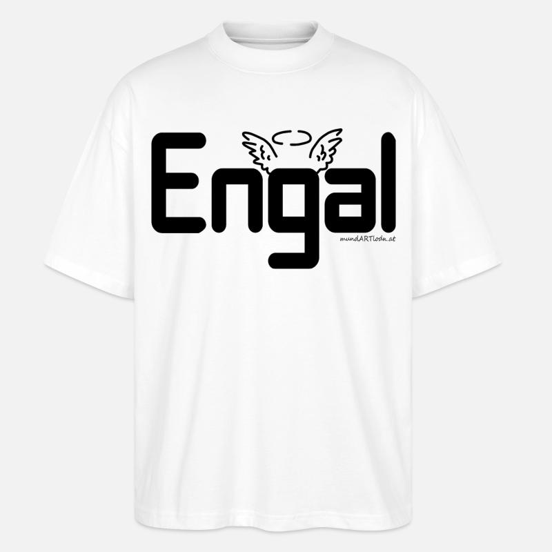 Engal - Engerl, Austrian dialect, Gift - Stanley/Stella Oversized Unisex Organic T-shirt Blaster 2.0 - white