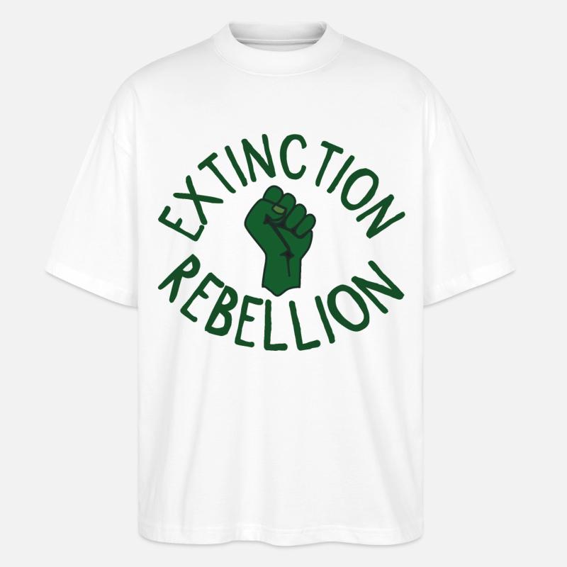 Extinction Rebellion Faust grün - Stanley/Stella Oversized Unisex Bio T-Shirt Blaster 2.0 - Weiß
