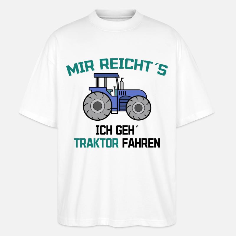 Traktor Statement Bauer Ackerbau Kraftfahrzeug - Stanley/Stella Oversized Unisex Bio T-Shirt Blaster 2.0 - Weiß