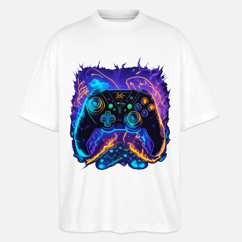 Powerful Gaming Controller Art - Stanley/Stella Oversized Unisex Bio T-Shirt Blaster 2.0 - Weiß
