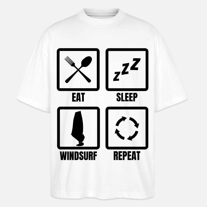 Windsurfer Routine - Stanley/Stella Oversized Unisex Bio T-Shirt Blaster 2.0 - Weiß