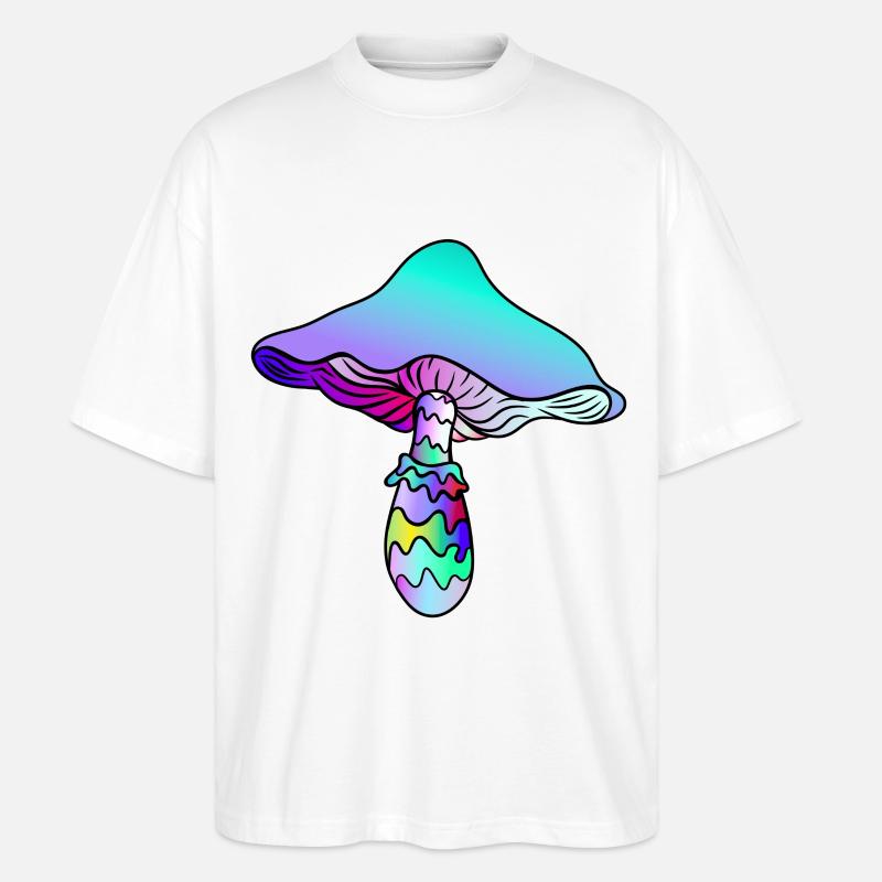Psychedelischer Pilz - Regenbogen-Pilz - Stanley/Stella Oversized Unisex Bio T-Shirt Blaster 2.0 - Weiß