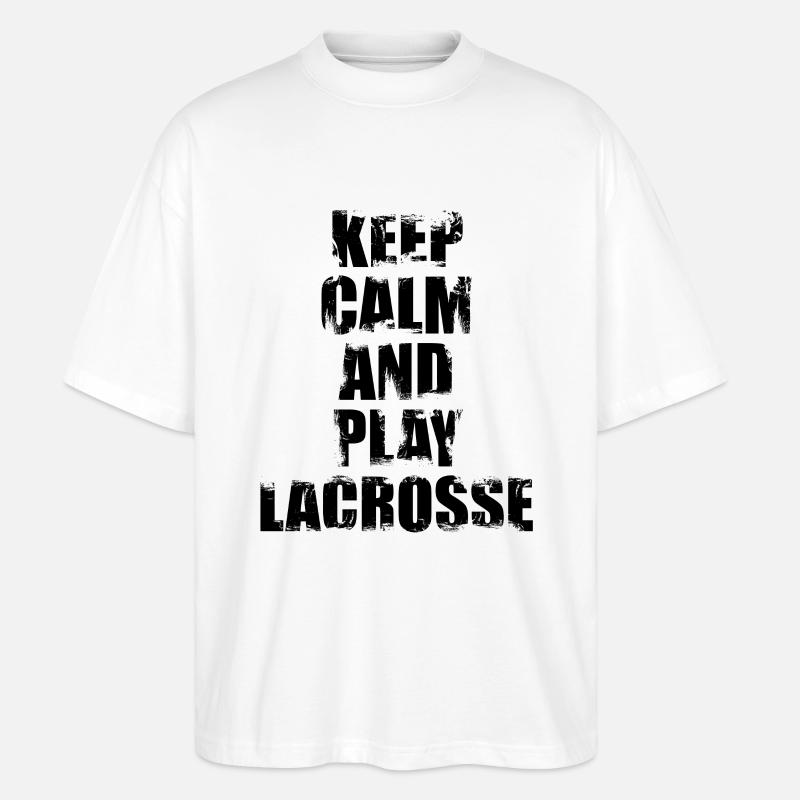 Keep Calm And Play Lacrosse - Stanley/Stella Oversized Unisex Bio T-Shirt Blaster 2.0 - Weiß