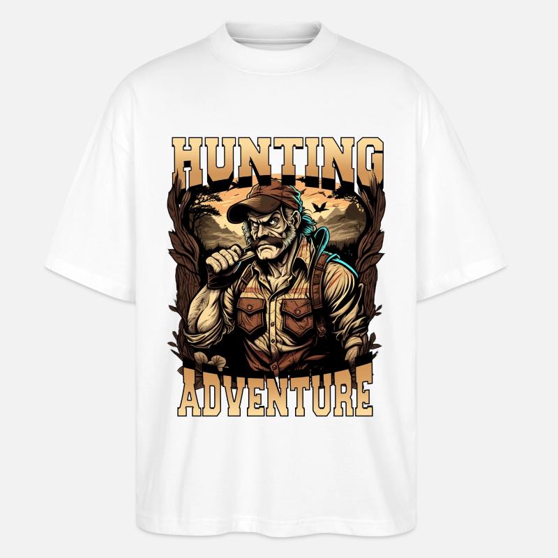 Jäger auf einem Abenteuer - Stanley/Stella Oversized Unisex Bio T-Shirt Blaster 2.0 - Weiß