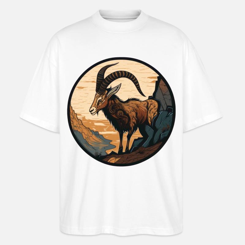 Steinbock - Stanley/Stella Oversized Unisex Bio T-Shirt Blaster 2.0 - Weiß