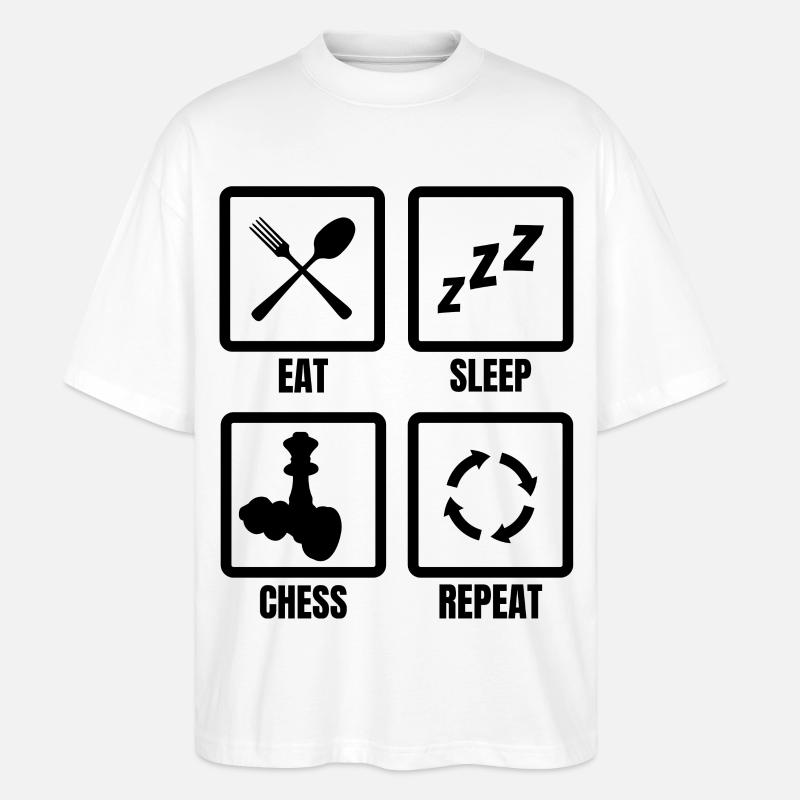 Routine d’échecs - T-shirt bio Blaster 2.0 coupe oversize Stanley/Stella Unisexe - blanc