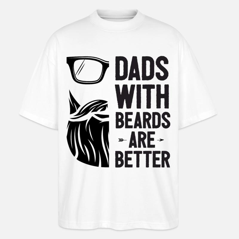 Väter mit Bärten sind besser - Stanley/Stella Oversized Unisex Bio T-Shirt Blaster 2.0 - Weiß