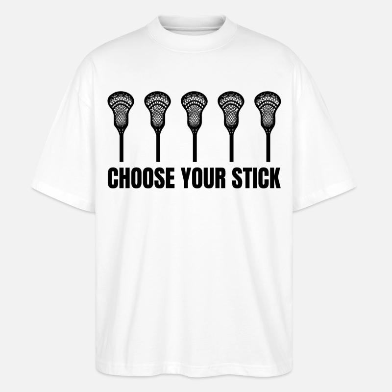 Wähle Deinen Lacrosse Schläger - Stanley/Stella Oversized Unisex Bio T-Shirt Blaster 2.0 - Weiß