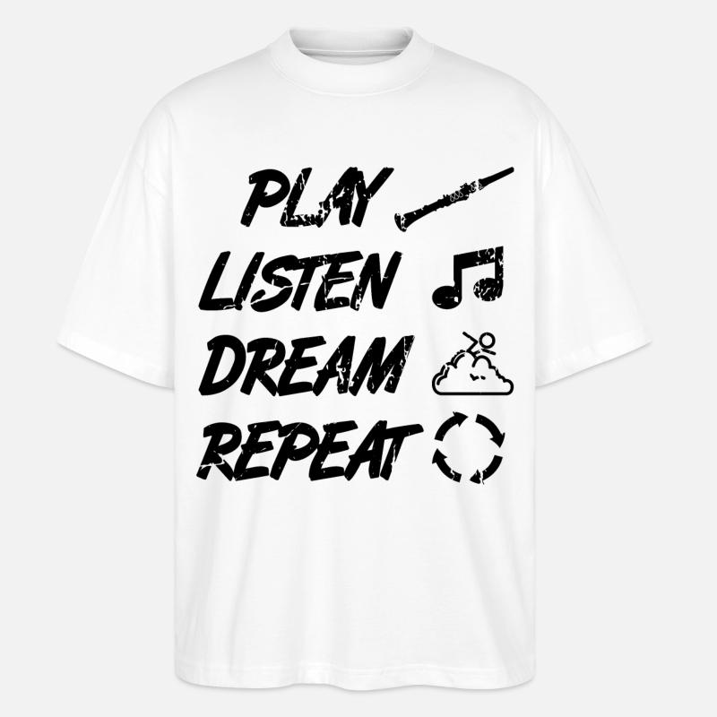 Klarinette Spieltechnik - Stanley/Stella Oversized Unisex Bio T-Shirt Blaster 2.0 - Weiß