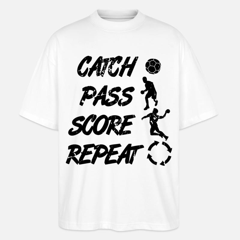 Catch, Pass, Repeat, Points - Stanley/Stella Oversized Unisex Organic T-shirt Blaster 2.0 - white