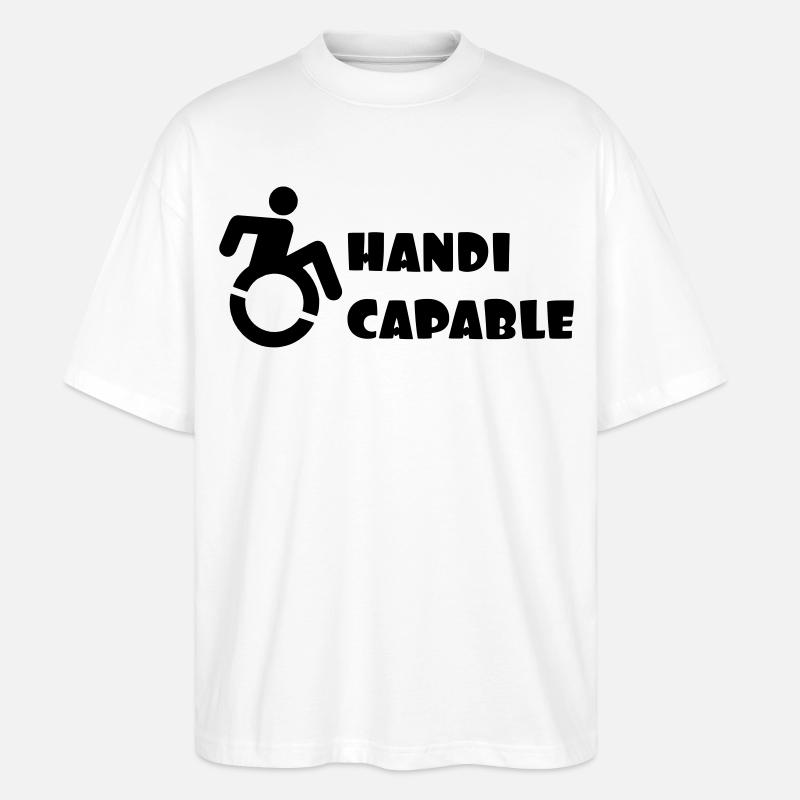 Rollstuhlkompetenz, Behindertenhumor # - Stanley/Stella Oversized Unisex Bio T-Shirt Blaster 2.0 - Weiß