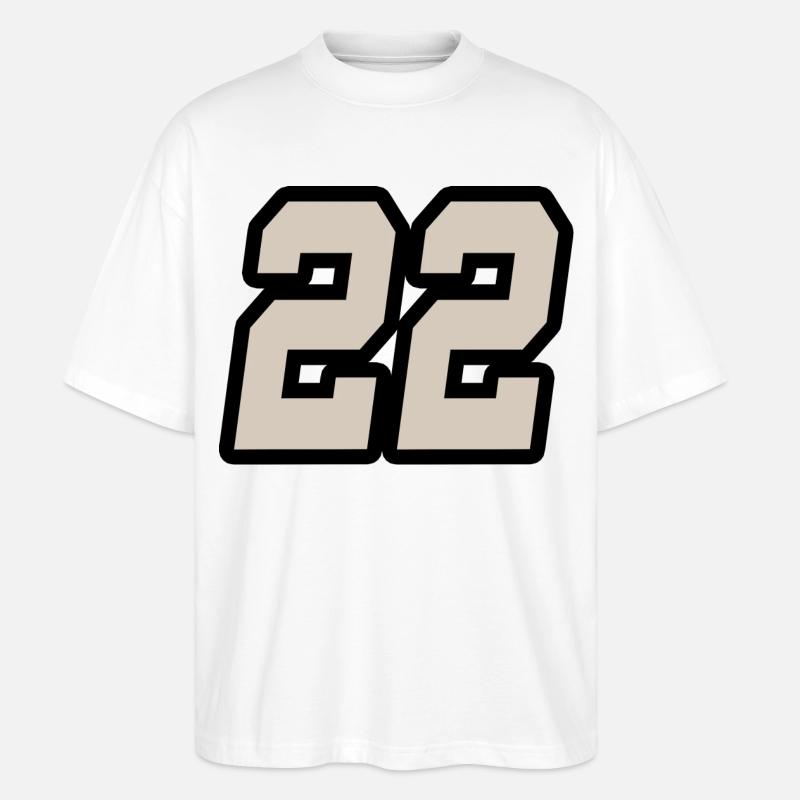 Nummer zweiundzwanzig 22 - Stanley/Stella Oversized Unisex Bio T-Shirt Blaster 2.0 - Weiß