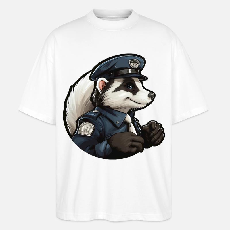 Stinktier Polizei - Stanley/Stella Oversized Unisex Bio T-Shirt Blaster 2.0 - Weiß