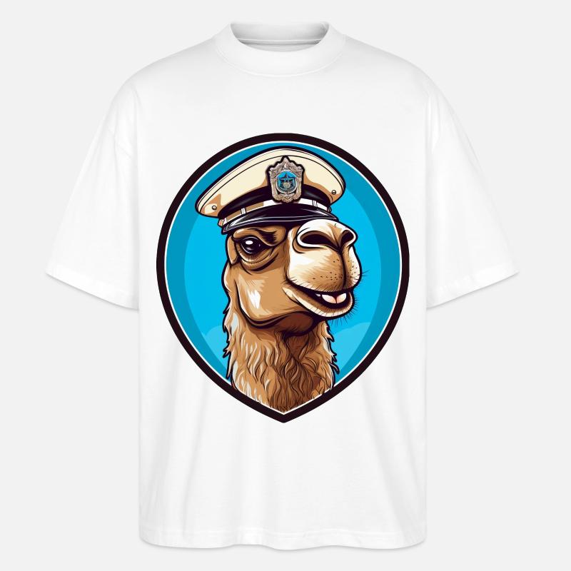 Kamel Polizei - Stanley/Stella Oversized Unisex Bio T-Shirt Blaster 2.0 - Weiß
