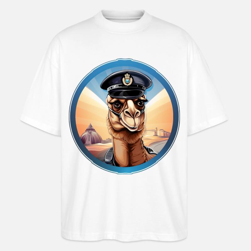 Polizei Kamel - Stanley/Stella Oversized Unisex Bio T-Shirt Blaster 2.0 - Weiß