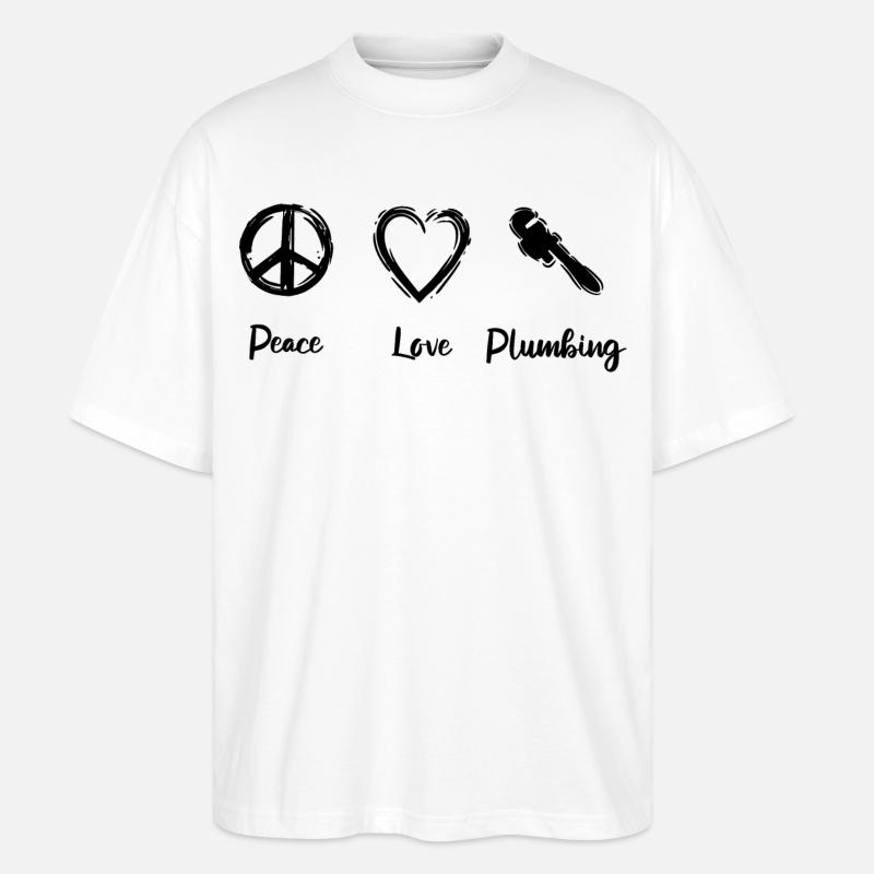 Frieden Liebe Klempnern - Stanley/Stella Oversized Unisex Bio T-Shirt Blaster 2.0 - Weiß