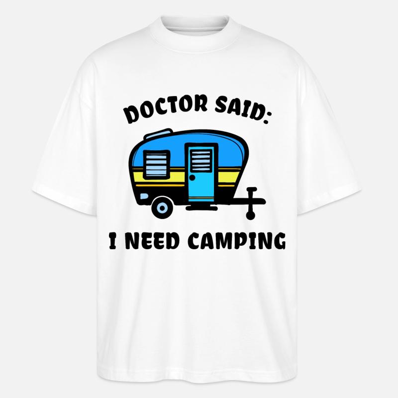 Camper Camping Wohnmobil Statement Wanderer - Stanley/Stella Oversized Unisex Bio T-Shirt Blaster 2.0 - Weiß