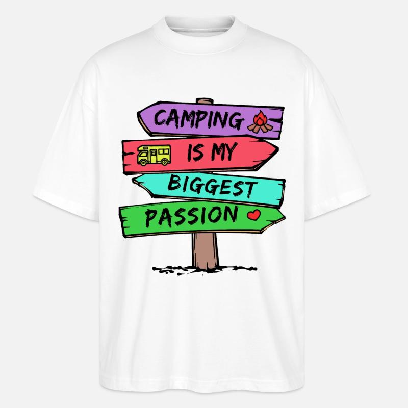 Camping Statement Wohnwagen Camper Urlaub Wanderer - Stanley/Stella Oversized Unisex Bio T-Shirt Blaster 2.0 - Weiß