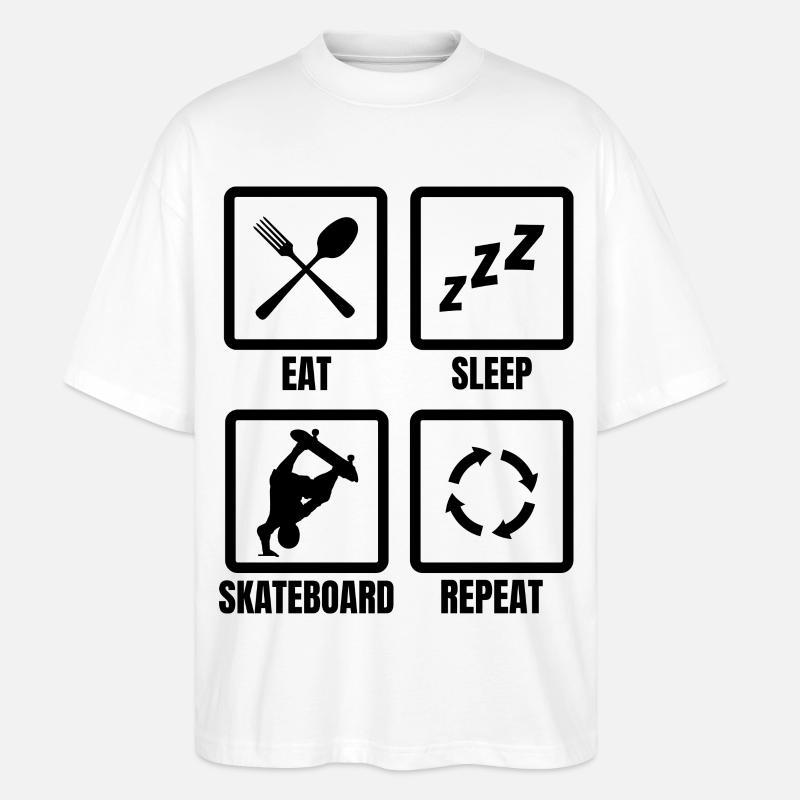 Skateboarding Routine - Stanley/Stella Oversized Unisex Bio T-Shirt Blaster 2.0 - Weiß