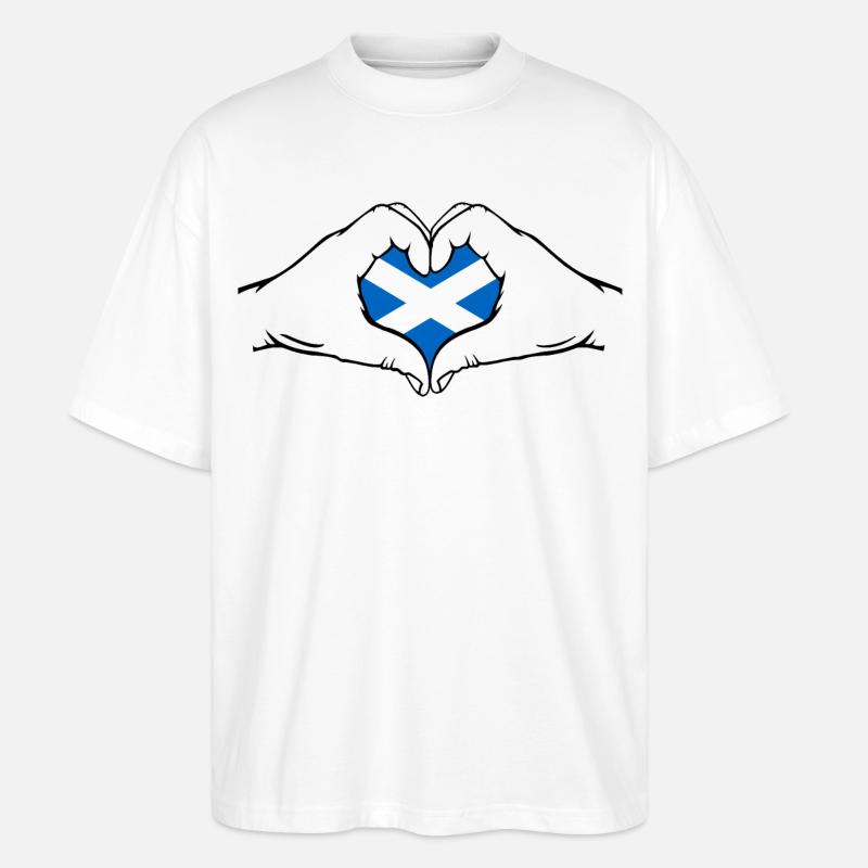 Schottland Flagge Herzform - Stanley/Stella Oversized Unisex Bio T-Shirt Blaster 2.0 - Weiß