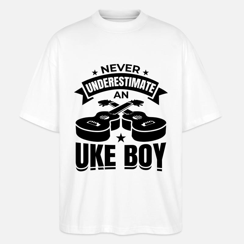Ukulele Junge - Stanley/Stella Oversized Unisex Bio T-Shirt Blaster 2.0 - Weiß
