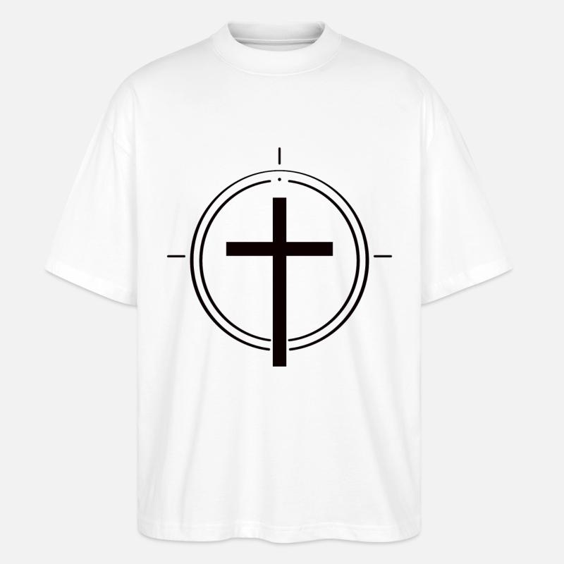 Simplement chrétien – Croix de la foi - T-shirt bio Blaster 2.0 coupe oversize Stanley/Stella Unisexe - blanc