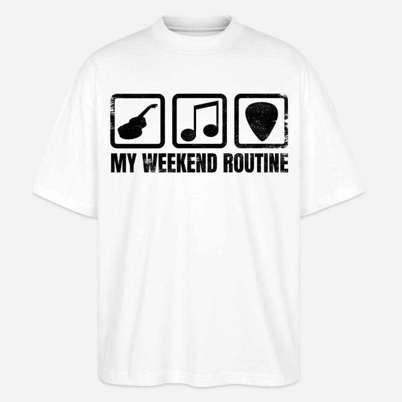 Meine Wochenendroutine - Stanley/Stella Oversized Unisex Bio T-Shirt Blaster 2.0 - Weiß