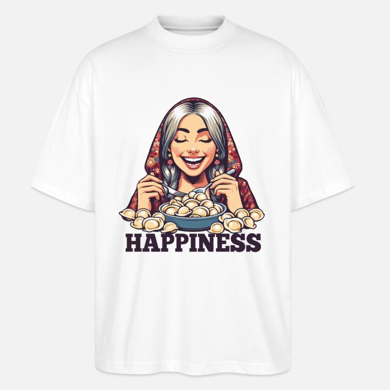 Pelmeni Glück Geschenk - Stanley/Stella Oversized Unisex Bio T-Shirt Blaster 2.0 - Weiß
