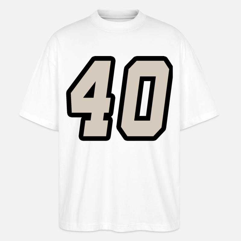 Nummer vierzig 40 - Stanley/Stella Oversized Unisex Bio T-Shirt Blaster 2.0 - Weiß