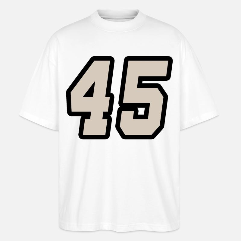 Nummer fünfundvierzig 45 - Stanley/Stella Oversized Unisex Bio T-Shirt Blaster 2.0 - Weiß