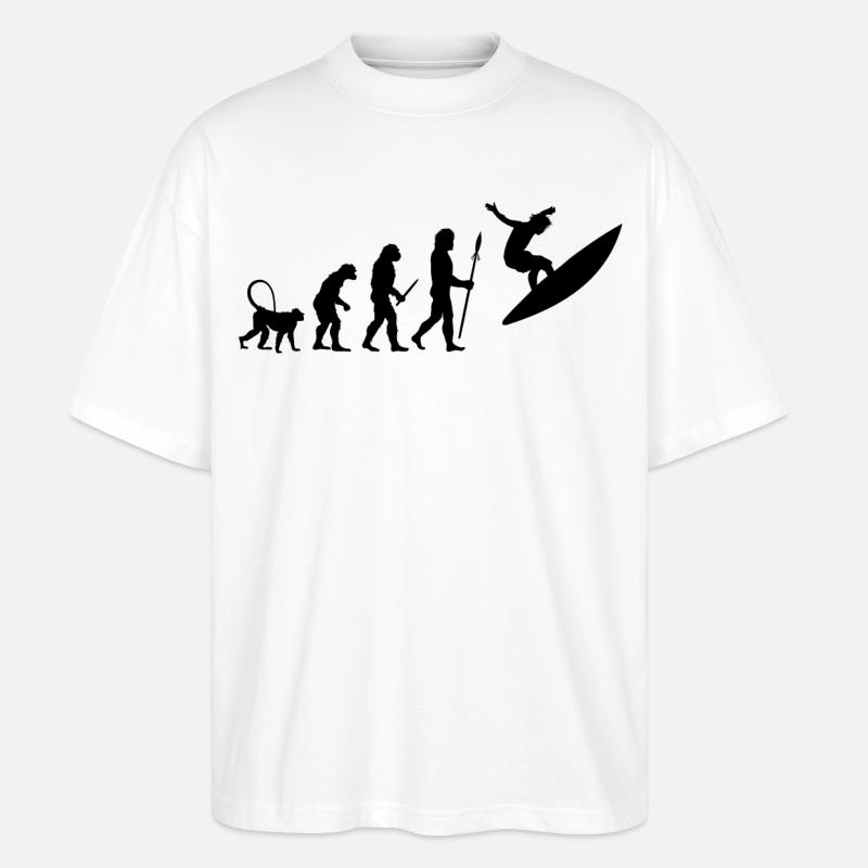 Entwicklung eines Surfers - Stanley/Stella Oversized Unisex Bio T-Shirt Blaster 2.0 - Weiß