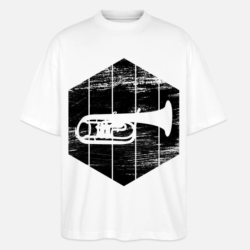Trompete - Stanley/Stella Oversized Unisex Bio T-Shirt Blaster 2.0 - Weiß