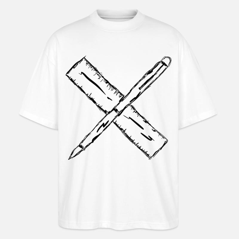 Stift und Lineal - Stanley/Stella Oversized Unisex Bio T-Shirt Blaster 2.0 - Weiß