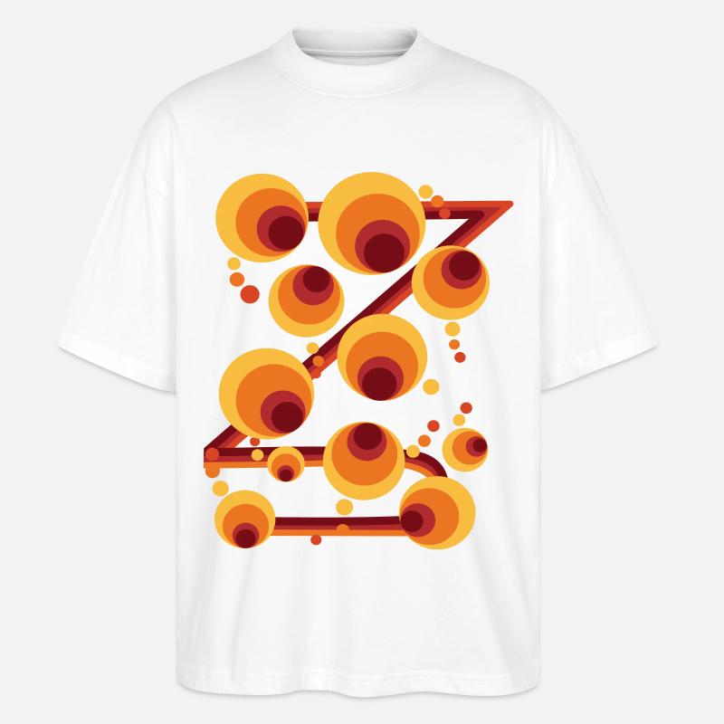 Abstract Polka Dot Circle Pattern - Stanley/Stella Oversized Unisex Organic T-shirt Blaster 2.0 - white